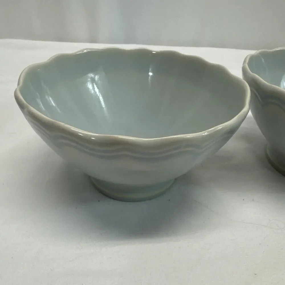 Matceramica Catarina de Braganca Blue Footed Soup Cereal Bowl Set Of 2
